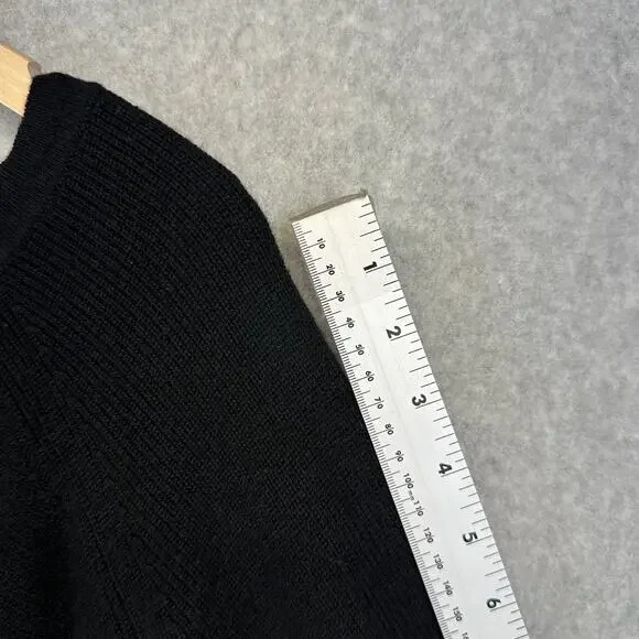 Gap Brooklyn Boat Neck Sweater Womens Small True Black Wool Blend Long Sleeve - Picture 9 of 10